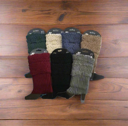 Womens Fold Over Solid Short Leg Warmers, Boot Socks, Sweater Boot Cuffs, One Size, Leg Warmer MomMe and More
