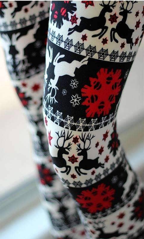 Girls Christmas Holiday Leggings, Kids Soft Yoga Pants, Sizes S/L, No-Roll Waist, Black/Red/White Leggings MomMe and More