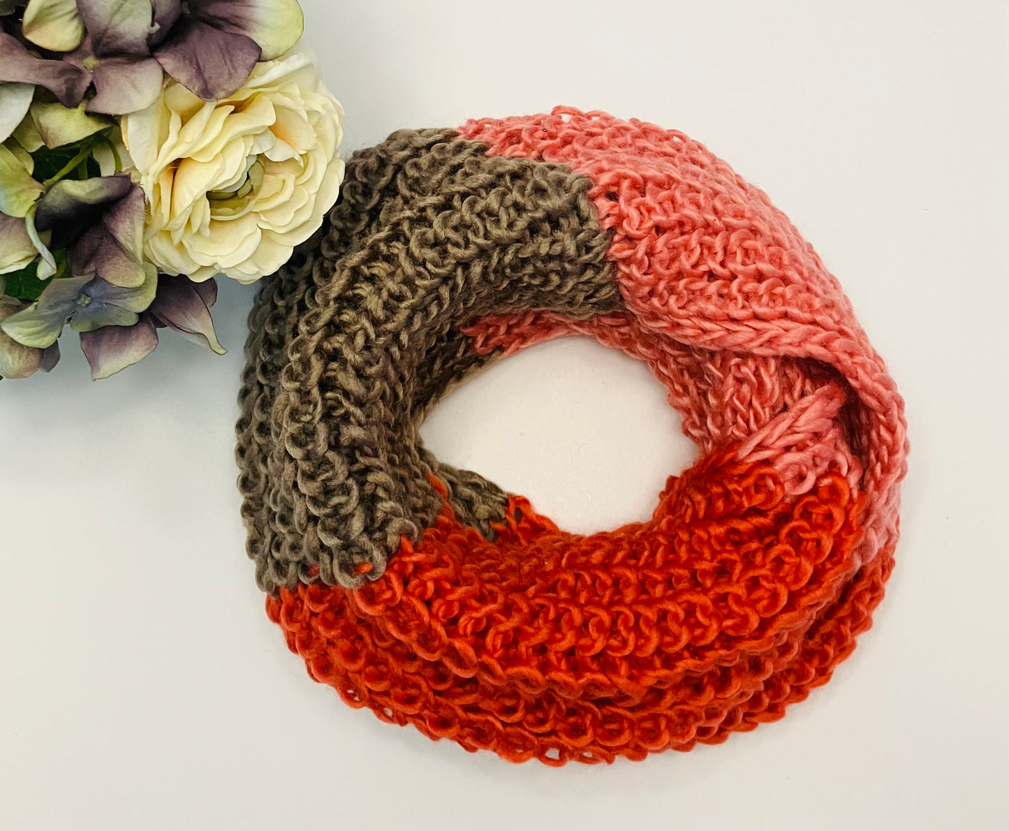 Womens Winter Scarf | Striped Infinity Warm Knit Scarf scarves MomMe and More 