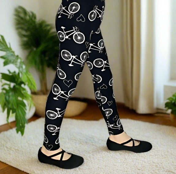 Girls Bike Leggings | Kids Yoga Pants | Footless Tights Leggings MomMe and More