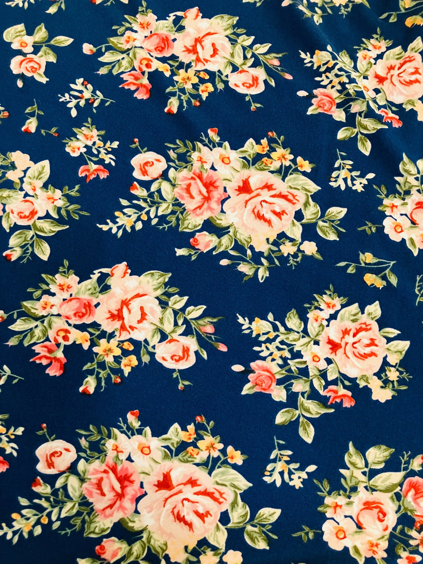 Womens Blue Yellow Floral Spring Top | 3/4 Sleeve Convert to Long Sleeve Shirt Tops MomMe and More