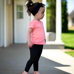 Toddler Black Leggings, Baby Yoga Pants, Size 18-24 Months, No-Roll Waist Leggings MomMe and More