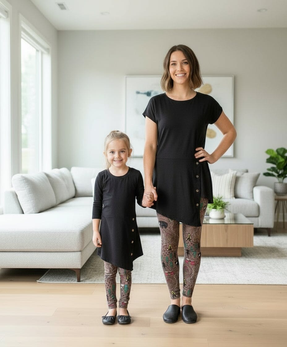 Womens Camper Leggings - High Waisted - Buttery Soft - Luxury Yoga Pants - Brown/Multi Leggings MomMe and More