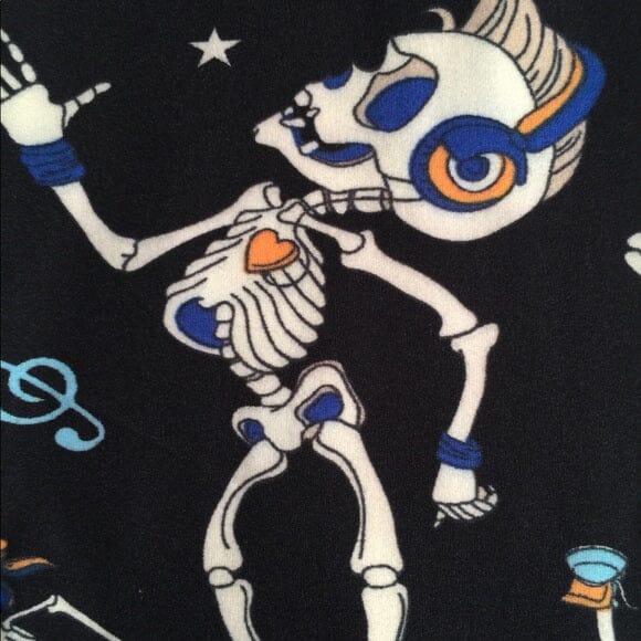 Womens Halloween Skeleton Pirate Leggings, Adult Pirate Costumer, Soft Yoga Pants, Sizes 0-20, Yoga Waist, Black/Orange Leggings MomMe and More