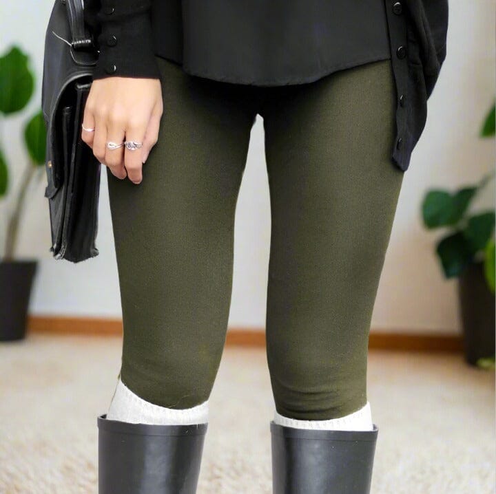 Womens Solid Green Leggings, Soft Yoga Pant, Sizes 0-20, Yoga Waist Leggings MomMe and More