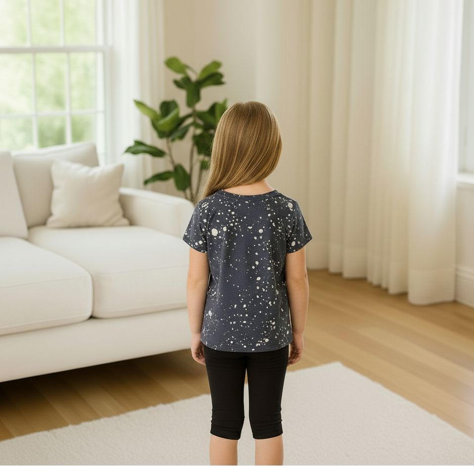 Mama & Mini Matching Tops - Short Sleeves - Cheetah Accent - Black/White Tops MomMe and More