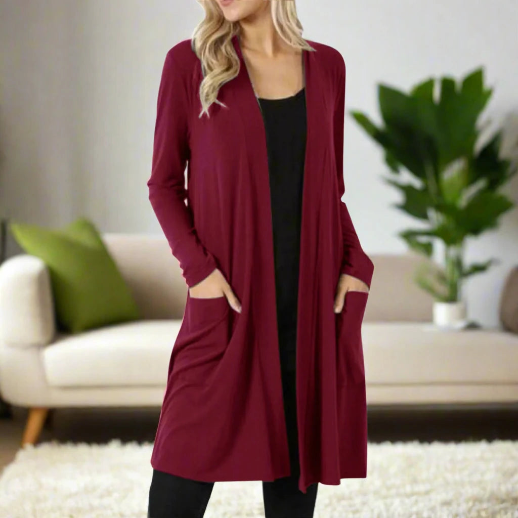Womens Maroon Cardigan