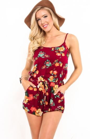 Red Floral Summer Romper Jumpsuit – MomMe and More