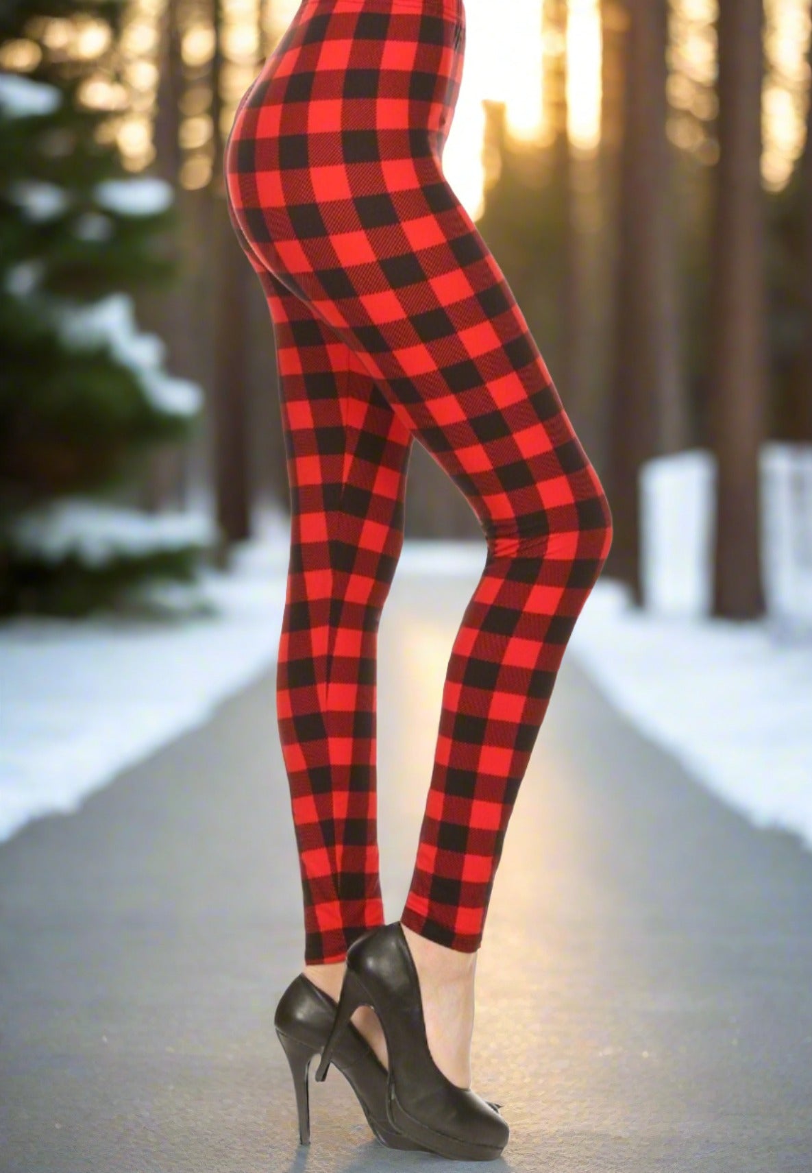 Red Plaid Leggings with Pockets – LEGGINGSPHERE