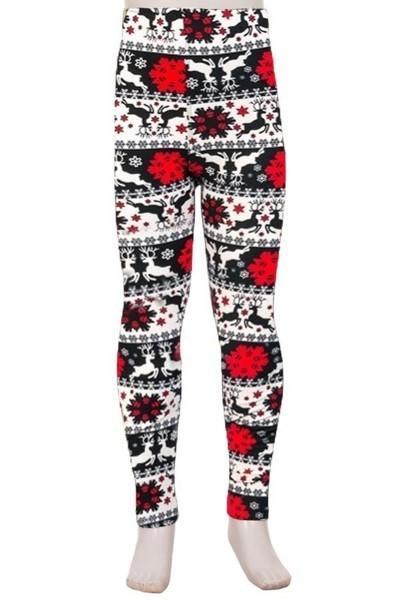 Girls Leggings | Christmas Leggings | Kids Yoga Pants | Footless Tights |  No-Roll Waistband