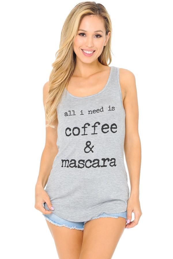 Women's Coffee & Mascara Graphic Tank Top Tops MomMe and More 