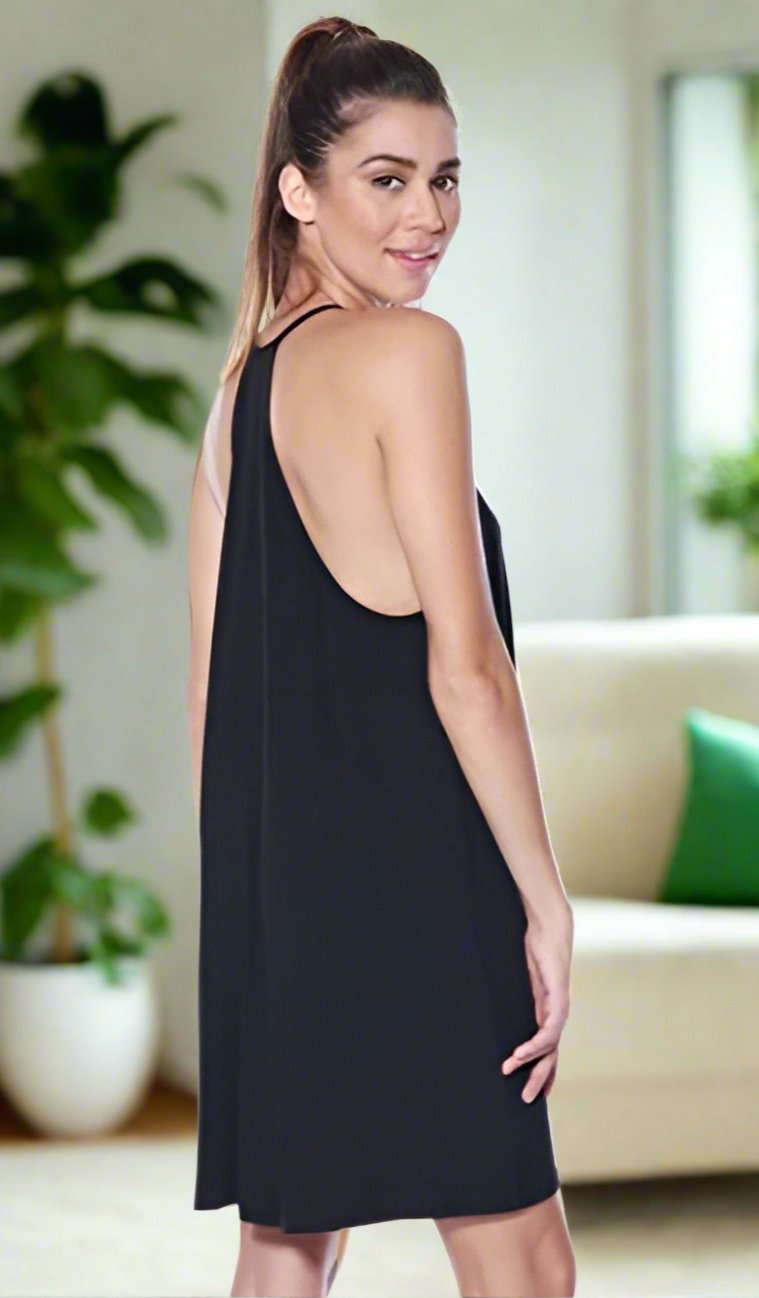 Women's Black Top Spaghetti Strap Sleeveless Dress: S/M/L Tunics MomMe and More