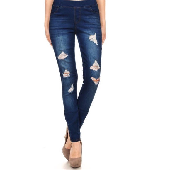 Ripped Jeans For Women and Juniors  Distressed Dark Wash Jeans – MomMe and  More