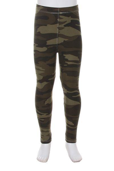 Girl's Camouflage Leggings Camo Green: S and L Leggings MomMe and More 