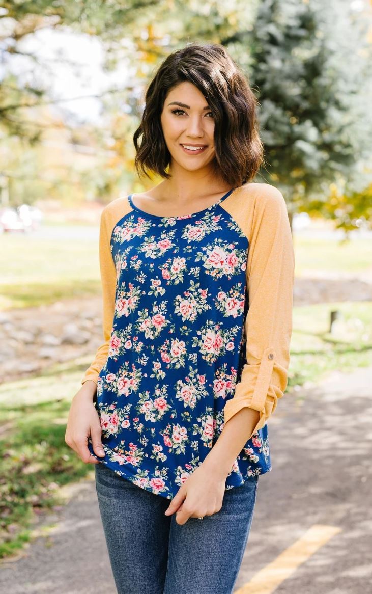 Yellow floral shirt best sale women's