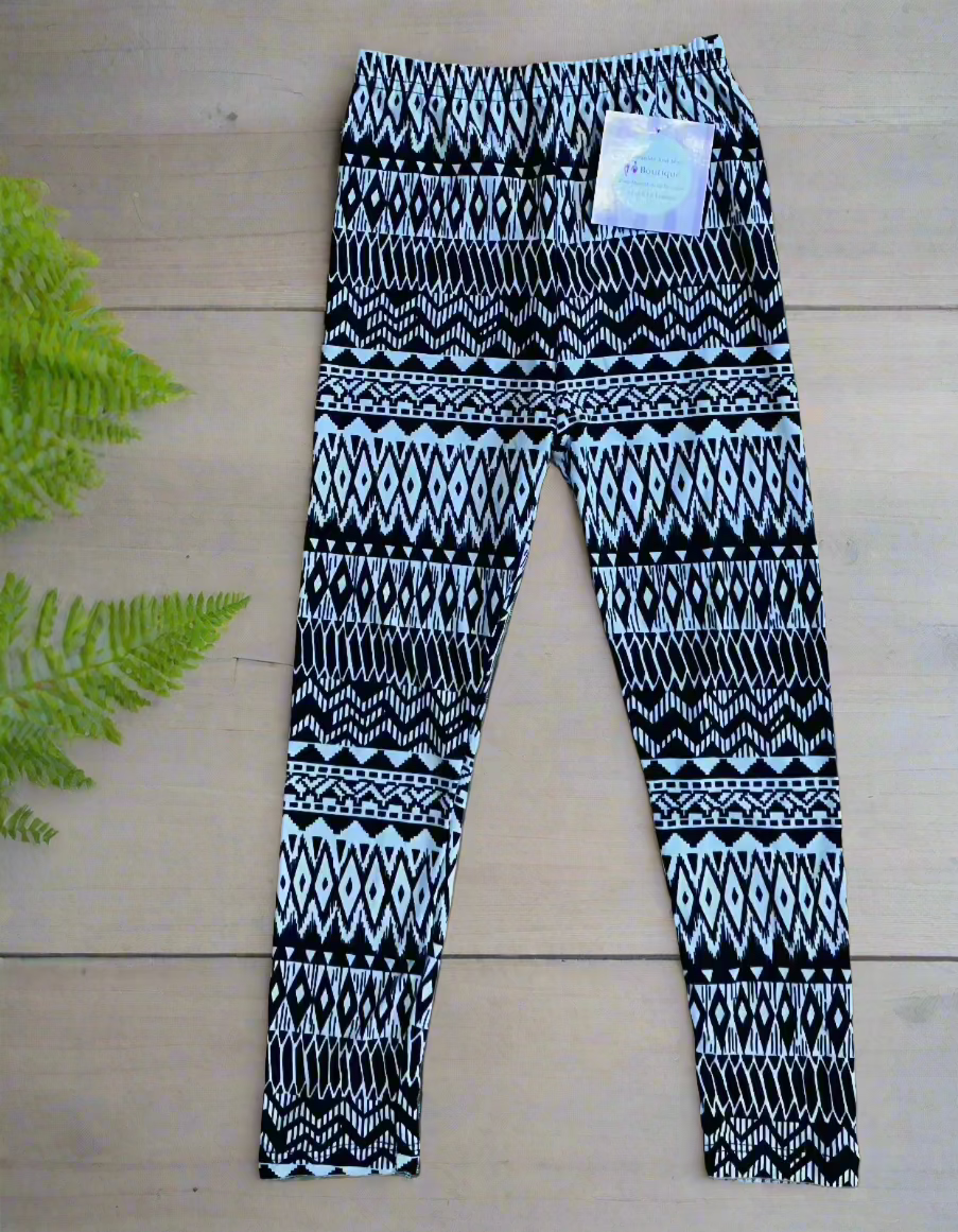 Girls Best Leggings, Kids Aztec Printed Leggings Leggings MomMe and More