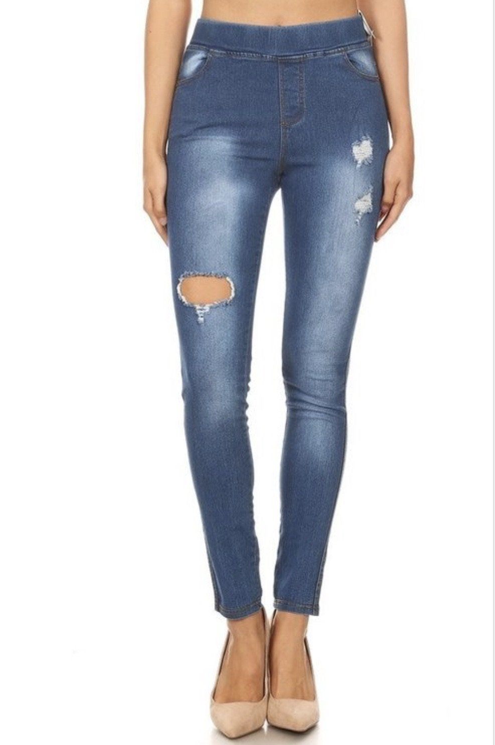 Ripped Jeans For Women and Juniors  Distressed Jean Jeggings – MomMe and  More