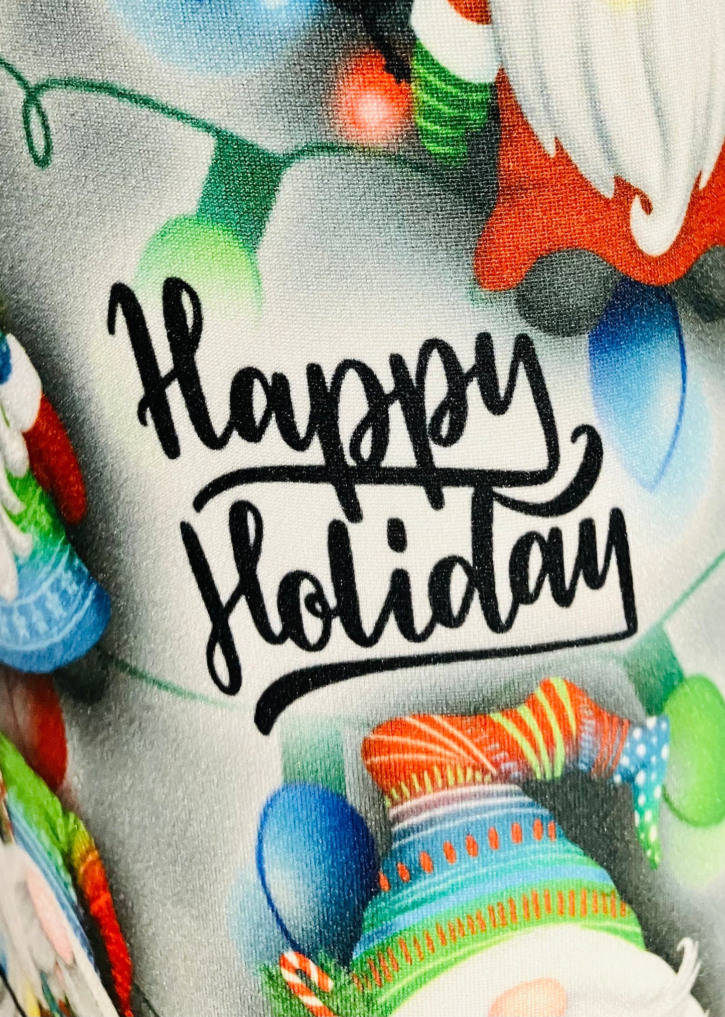 Girls Christmas Leggings Kids Holiday Gnome Printed Leggings: Yoga Waistband Leggings MomMe and More