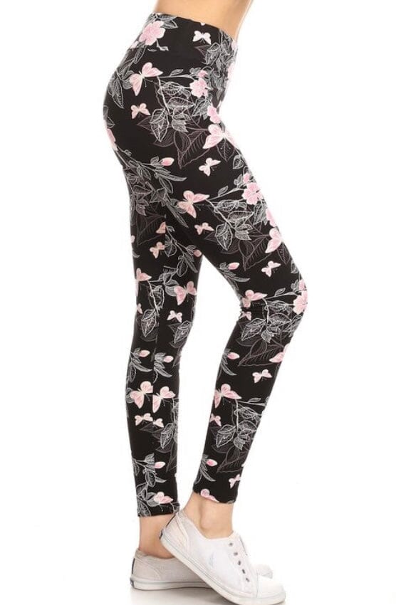 Womens Leggings, Pink Butterfly Leggings