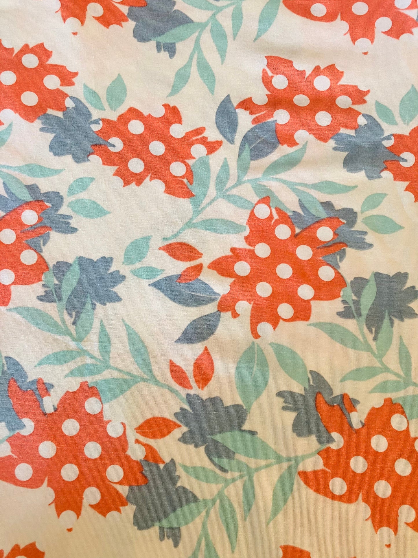 Womens Plus Size Top, Floral Print, Ruffle Cap Sleeve Shirt: Coral/Blue Tops MomMe and More