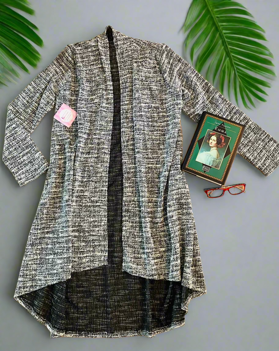 Womens Heather Gray High-Low Cardigan Cardigan MomMe and More
