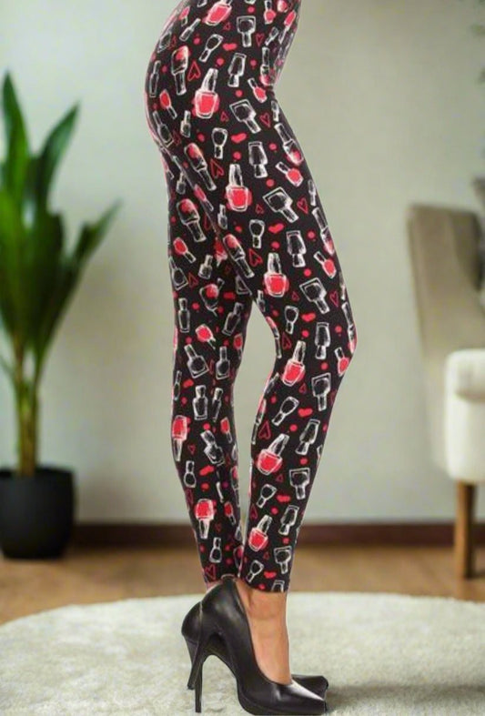 Womenβs Beautician Nail Polish Leggings: OS and Plus Leggings MomMe and More