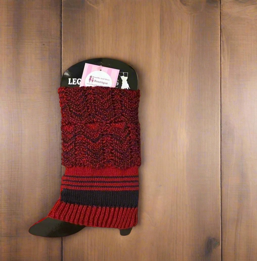 Womens Cuffed Short Sweater Leg Warmers: Striped Leg Warmer MomMe and More