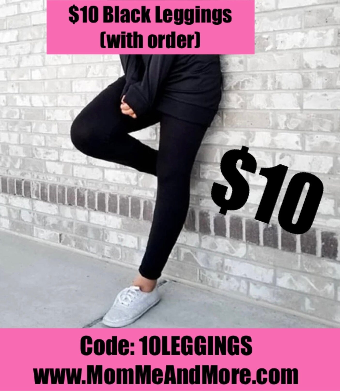 Womens Solid Black Leggings, Yoga Pants, Footless Tights Leggings MomMe and More 