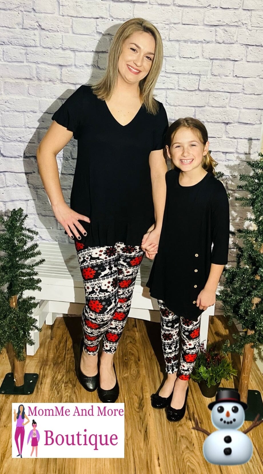 Womens Christmas Reindeer Leggings | Yoga Pants | Footless Tights | OS Leggings MomMe and More 