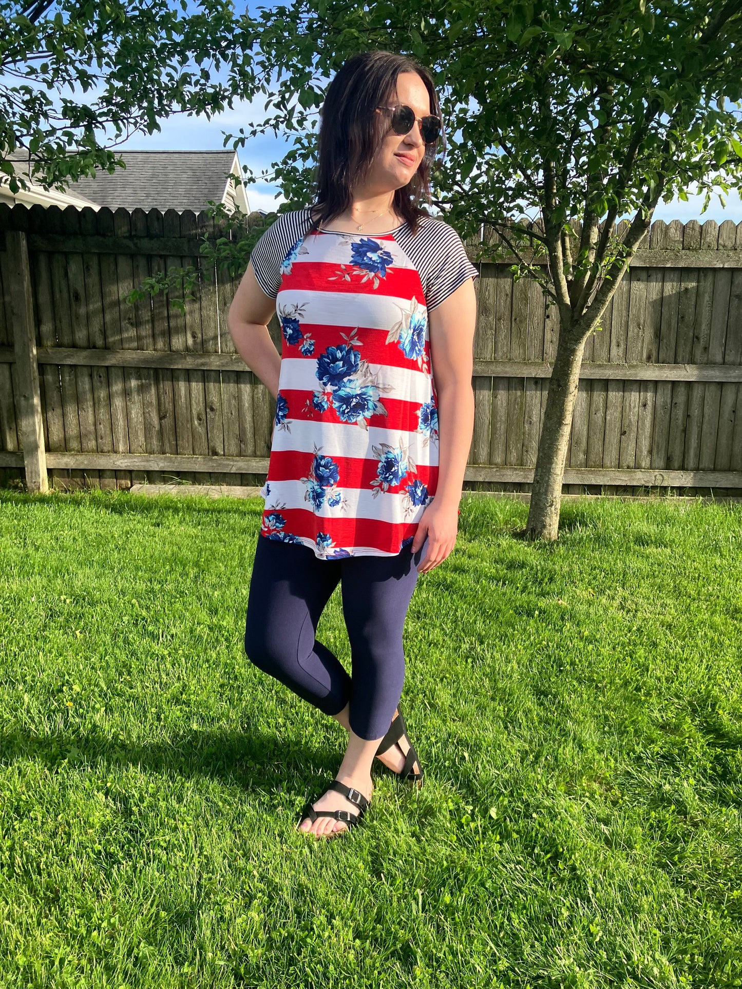 Womens $10 Navy Blue Capri Leggings - High Waisted - Buttery Soft - Code: 10CAPRI Leggings MomMe and More 
