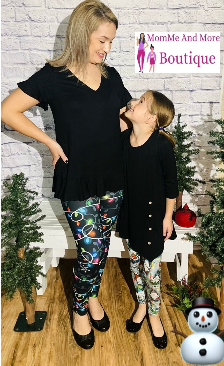 Womens Christmas Lights Leggings | Yoga Pants | Footless Tights Leggings MomMe and More 