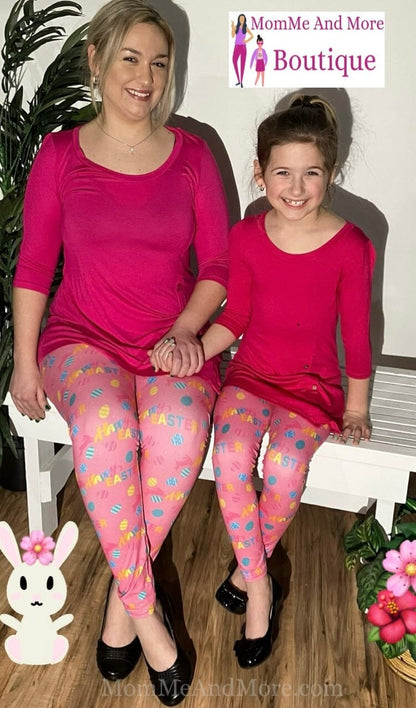 Girls Exclusive Happy Easter Leggings | Kids Yoga Pants | Footless Tights