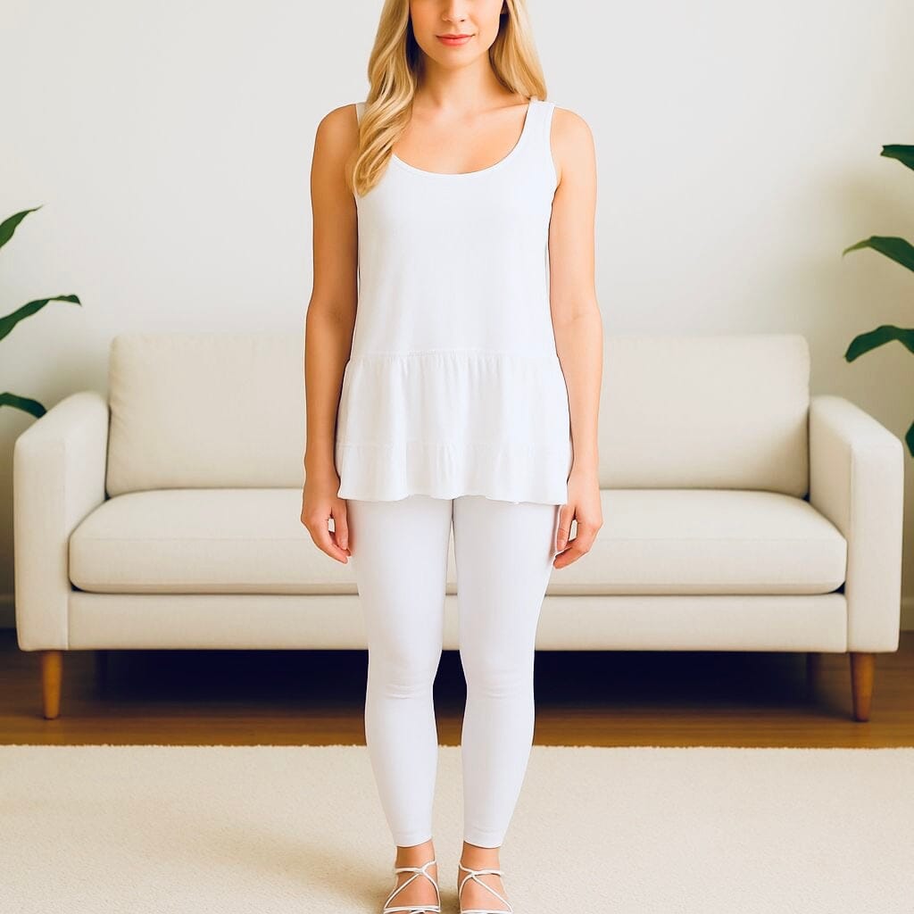 Womens White Leggings - High Waisted - Buttery Soft - Solid White Leggings MomMe and More 