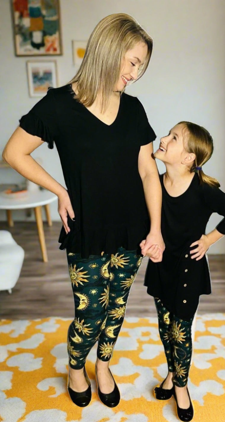 Mommy and Me Workout Leggings, Blue Girls Leggings, Spring Mommy Me Yoga  Pants, Mother Daughter Workout Clothes, Mom and Baby Activewear 