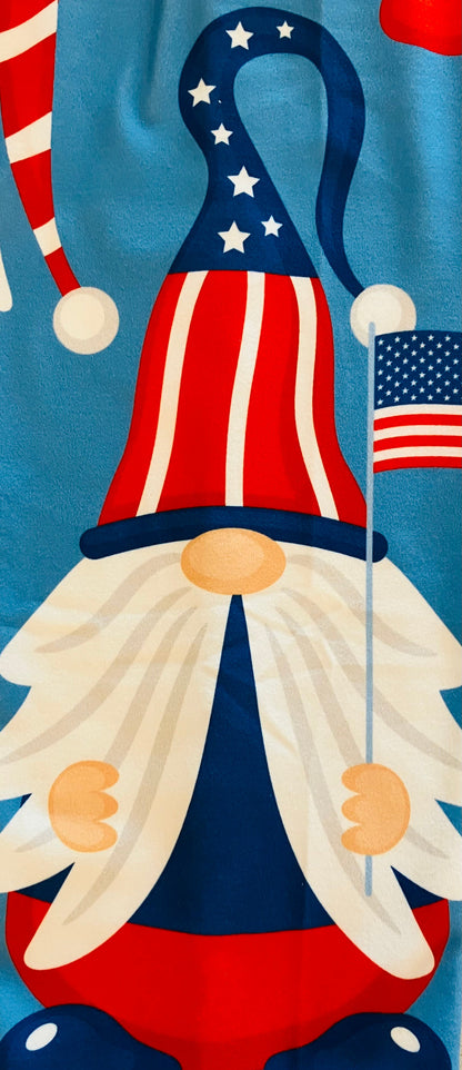 Womens American Flag Gnome Leggings, Soft Yoga Pants, Sizes Sizes OS/TC/TC2, Yoga Waist, Red/White/Blue, Exclusive Leggings Leggings MomMe and More 