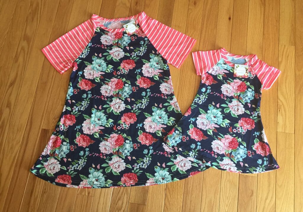 Girls Pink Blue Floral Dress | Spring Dress | Easter Dress dress MomMe and More 