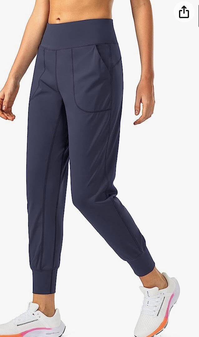 Womens Navy Blue Dress Joggers | Stretch High-Rise Jogger | Activewear Pants Joggers MomMe and More 