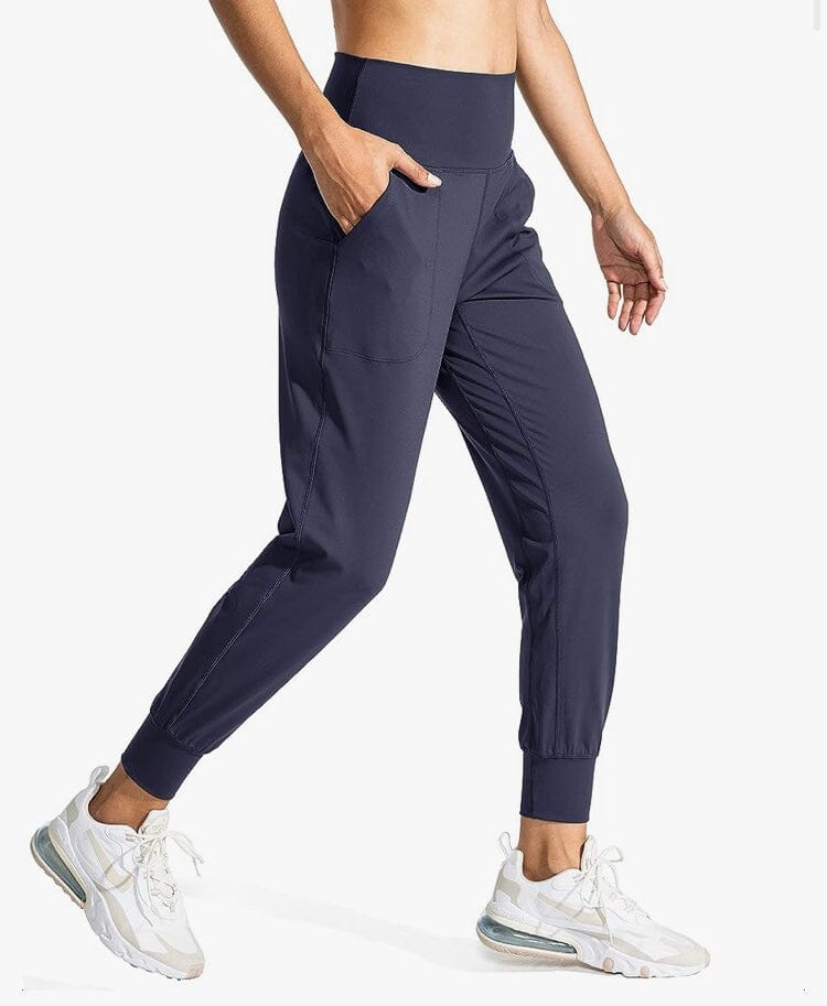 Womens Navy Blue Dress Jogger Pants with Pockets | High-Rise Activewear  Pants