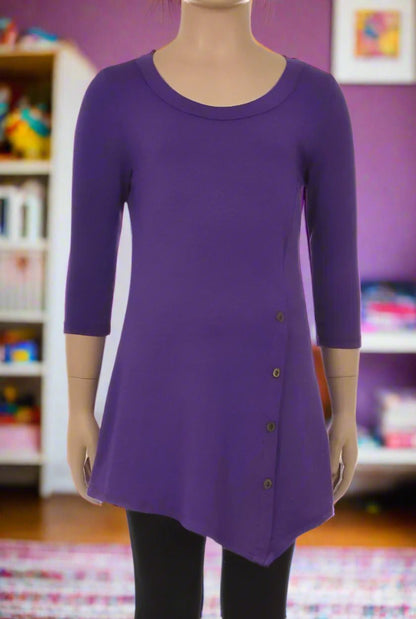 Girls Solid Purple Dress | High-Low Dress | Long Tunic Top dress MomMe and More 