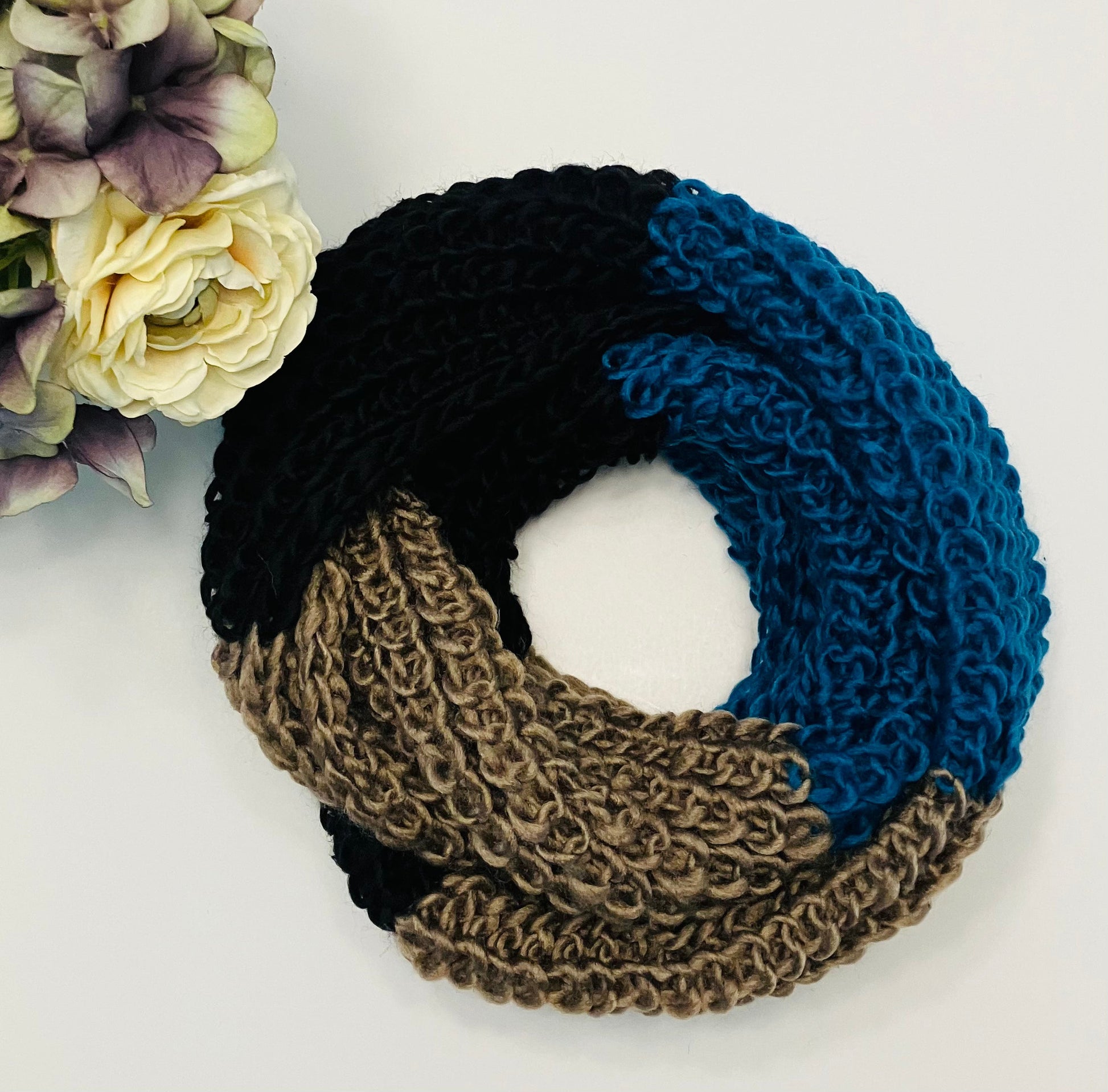 Womens Winter Scarf | Striped Infinity Warm Knit Scarf scarves MomMe and More 