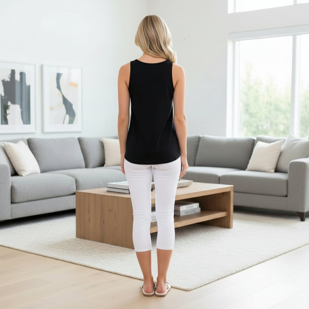 Womens Coffee Netflix Yoga Pants Graphic Tank Top, Sizes 1x/2xl/3xl, Black Tops MomMe and More 