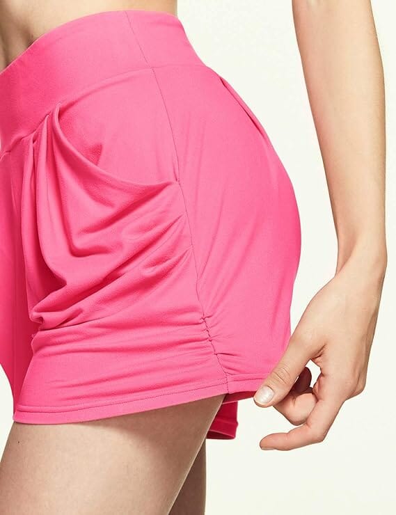 Womens Pink Harem Shorts | Pocket Shorts| Yoga Shorts | Legging Shorts | Yoga Waistband Shorts MomMe and More 
