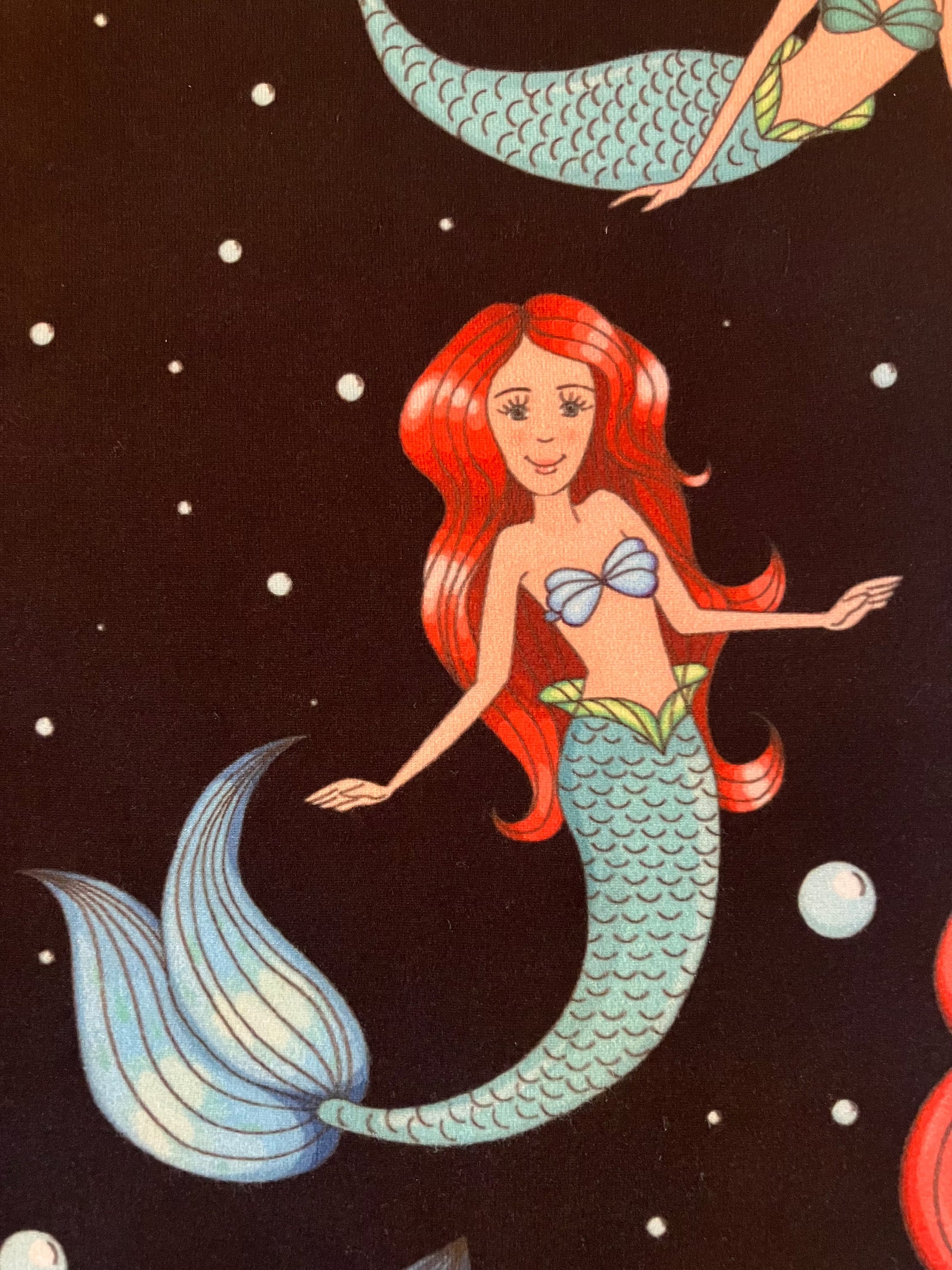 Womens Mermaid Leggings - High Waisted - Buttery Soft - Black/Red Leggings MomMe and More 