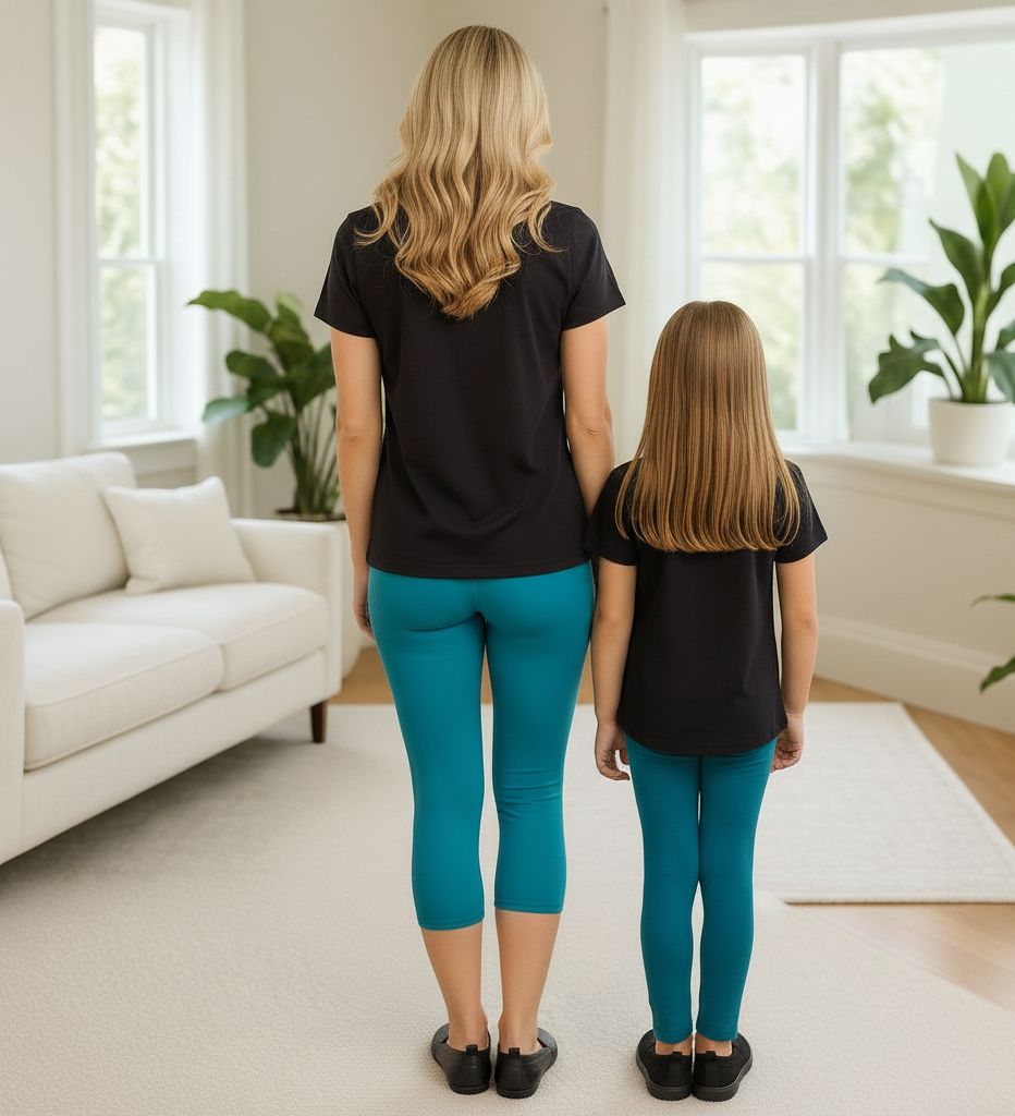 Mom & Me Matching Tops - Short Sleeves - Be Kind Rainbow - Black/Multi Tops MomMe and More 