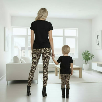 Womens Cheetah Leggings - High Waisted - Buttery Soft Yoga Pants - Brown/Black Leggings MomMe and More 