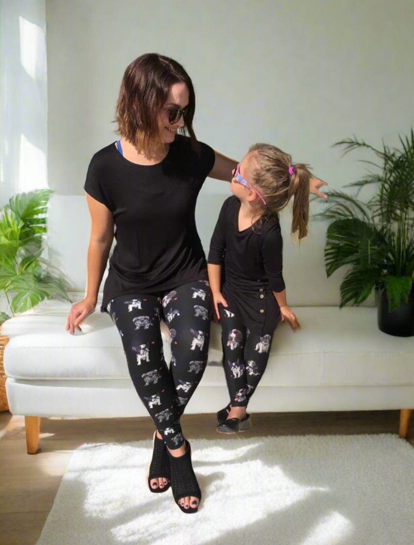 Womens Multi-Breed Dog Leggings, Soft Yoga Pants, Sizes 18-22, No-Roll Waist, Black/Multi Leggings MomMe and More 