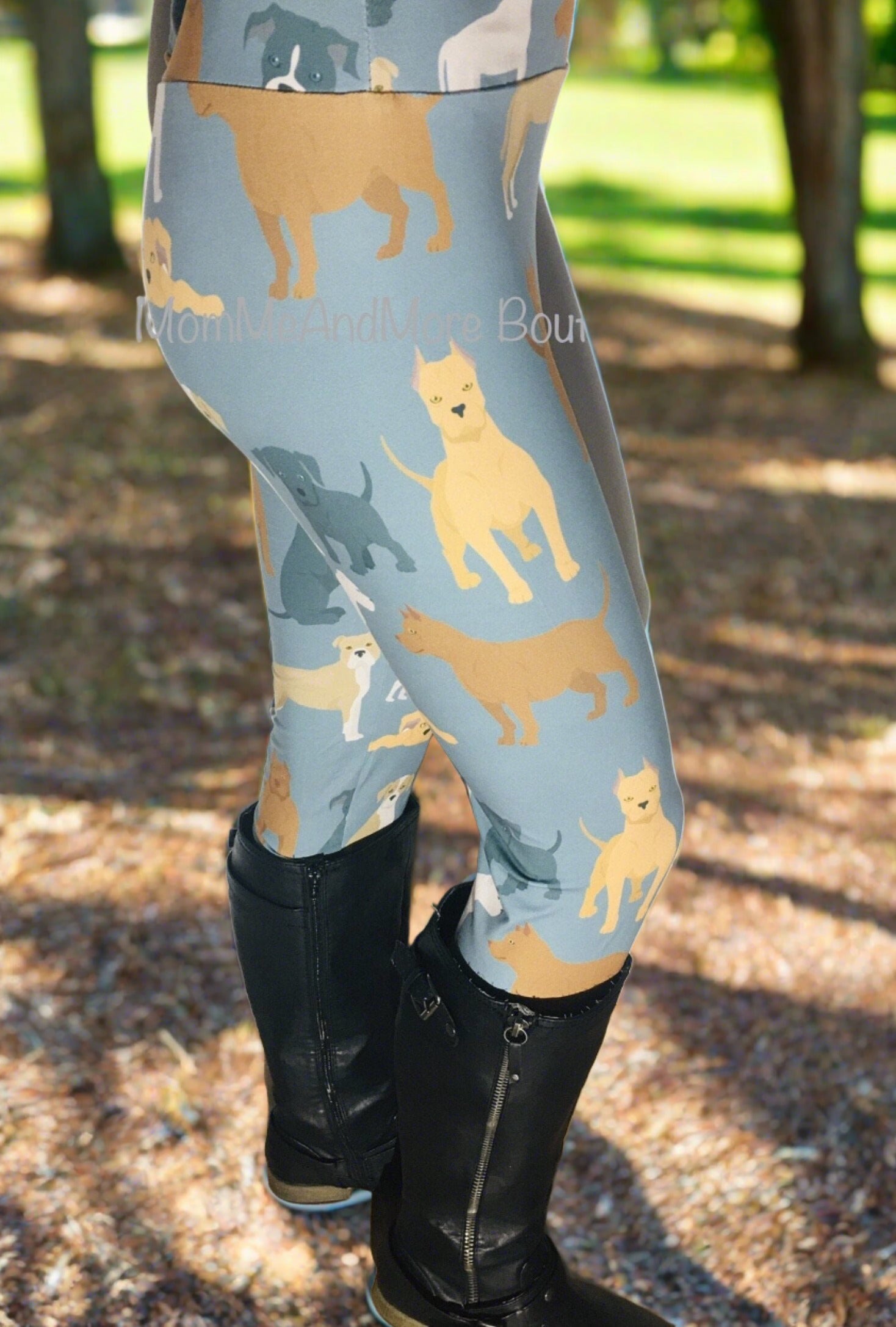 Womens Leggings | Exclusive Pit Bull Dog Leggings | Yoga Pants | Footless Tights | Yoga Waistband Leggings MomMe and More 