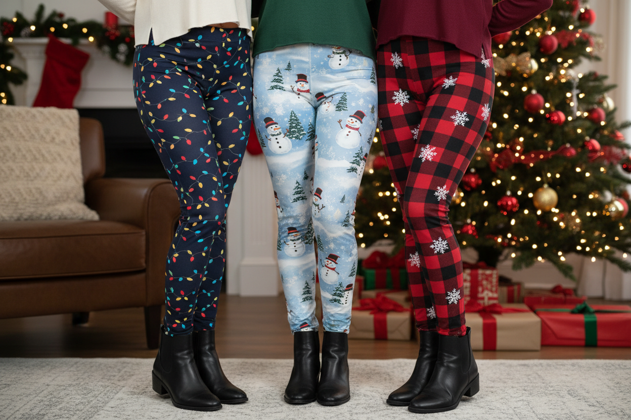 Plaid Christmas Leggings from MomMe And More