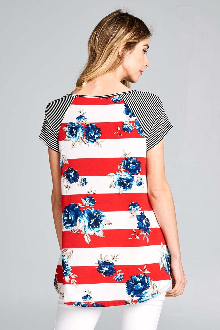 plus size red white and blue shirt