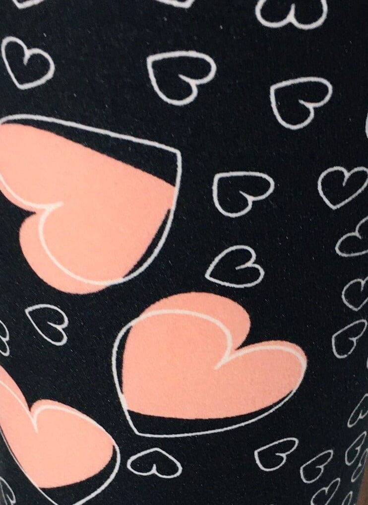 Girls Valentines Day Leggings| Kids Yoga Pants | Footless Tights Leggings MomMe and More 